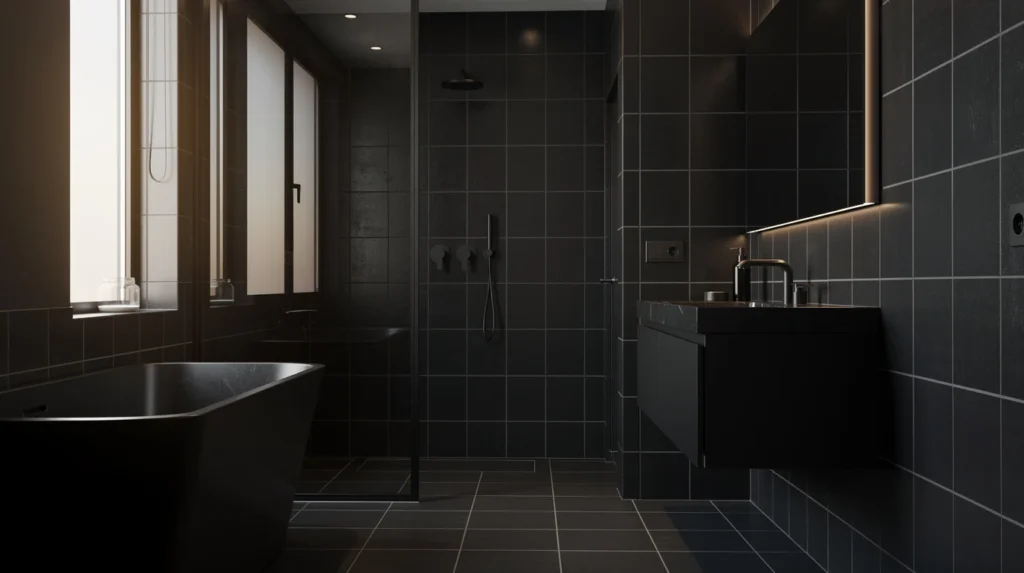 entretien salle de bain noire