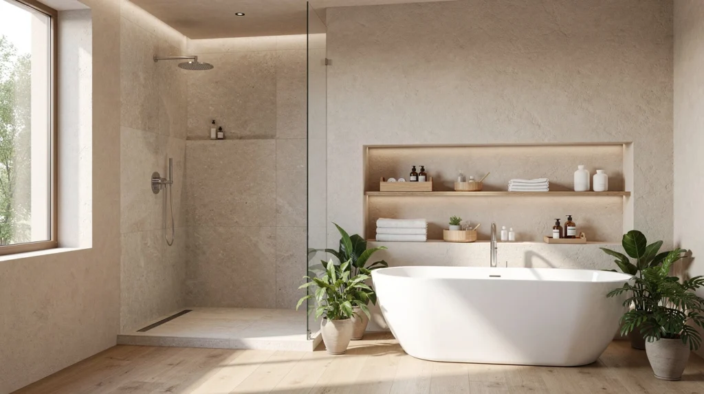 modèles salle de bain nature